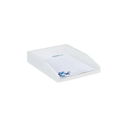 2x brievenbak stapelbaar - documentenbak - A4 formaat - papierbak bamboe wit – afbeelding 1