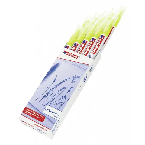 Acrylmarker edding e-5300 fijn neon geel – afbeelding 1