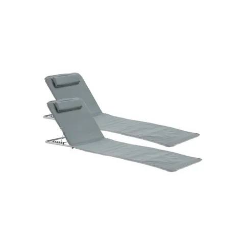 Strandmat Cellorigo met rugleuning set van 2 donkergrijs – afbeelding 1