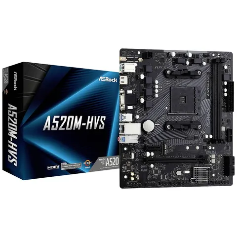 ASRock A520M-HVS – Schwarz – Bild 1