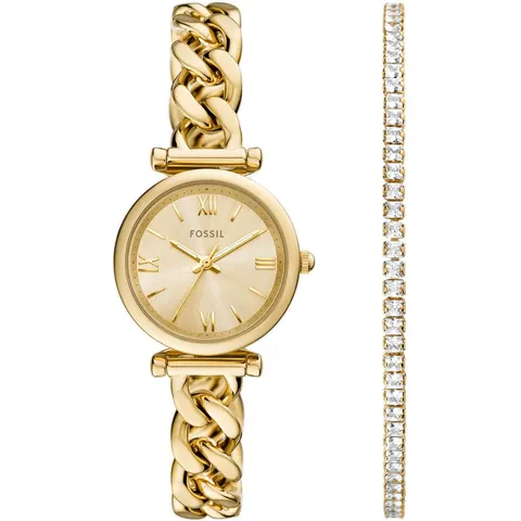 FOSSIL Dames Horloge geschenkset - Goudkleurig – afbeelding 1