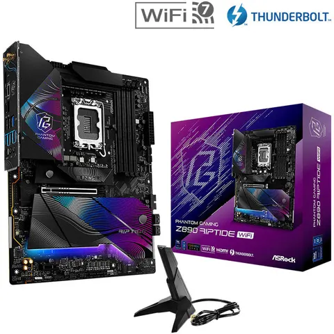 ASRock Phantom Gaming Z890 Riptide WiFi Mainboard – Schwarz – Bild 1
