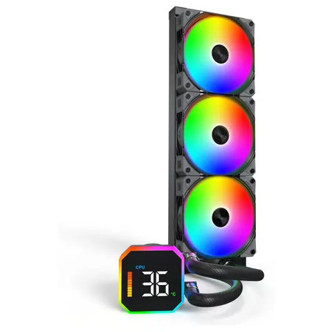 Montech Water Cooler CPU HyperFlow Digital 360mm Negro – imagen 1