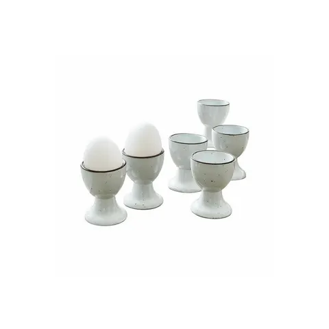 LOBERON Eierdopje set van 6 Biarré wit – afbeelding 1