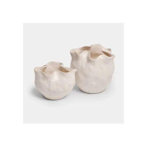 LOBERON Sierpot set van 2 Vérolines crème – afbeelding 1