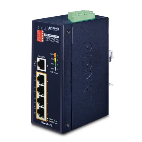 PLANET 5-Port Industrial Ethernet Switch w/ 4 PoE – Bild 1