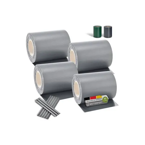 PVC Privacystrips - 4 stuks - Lichtgrijs – afbeelding 1