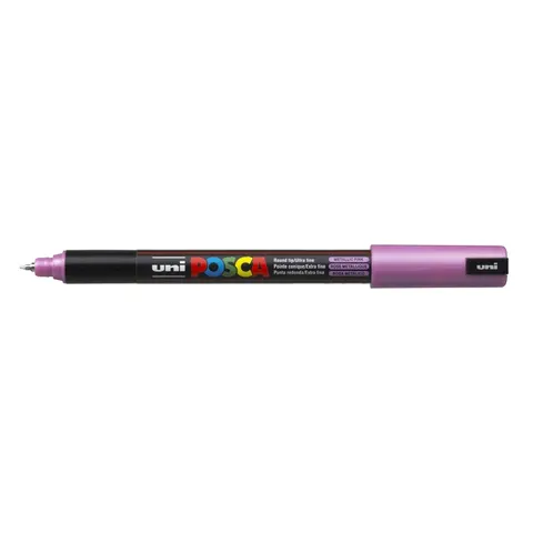 Uni Posca Uni Posca Verfmarker 1MR Metallic Roze – afbeelding 1