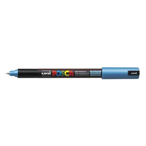 Uni Posca Uni Posca Verfmarker 1MR Metallic Blauw – afbeelding 1
