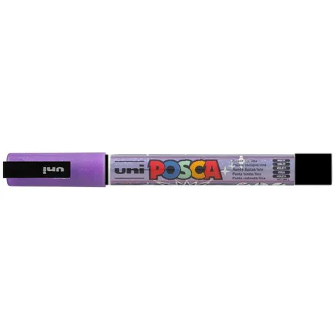 Paintmarker Uni POSCA PC3M fijn glitter paars – afbeelding 1