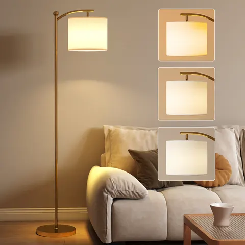 HOMCOM LED Floor Lamp with Remote Control - Gold Tone – image 1