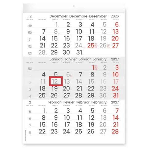 3-Maandkalender 2027 INNI Manager compact-formaat – afbeelding 1
