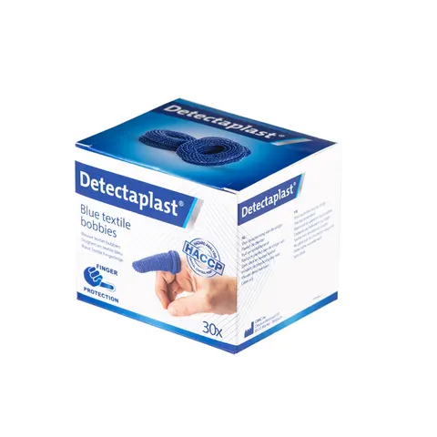 Vingerlingen Detectaplast textiel blauw 30 stuks – afbeelding 1