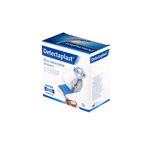 Elastische blauwe textielpleister Detectaplast 6cmx5m – afbeelding 1