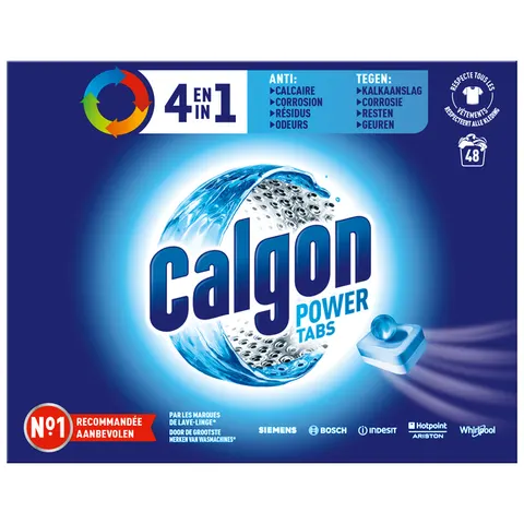 Wasmachine reinigingstabletten Calgon 4in1 48 tabs – afbeelding 1