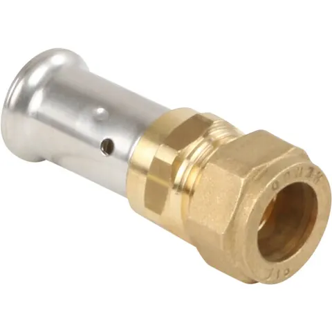 Henco pers koppeling knel messing 15x16mm – afbeelding 1