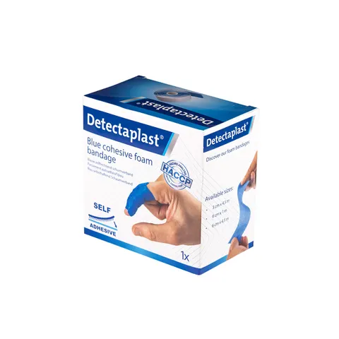 Foamverband blauw Detectaplast 6cmx4,5m – afbeelding 1
