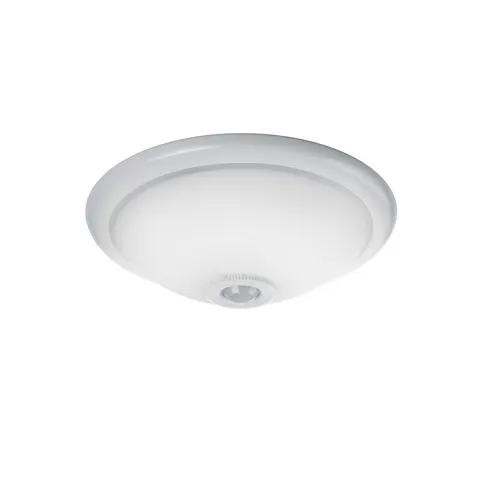 Plafondlamp - PIR Bewegingssensor - Schemersensor - 2x E27 - Wit - 32cm – afbeelding 1