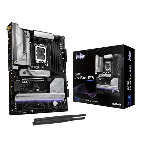 ASRock B860 LiveMixer WiFi Mainboard – Schwarz – Bild 1