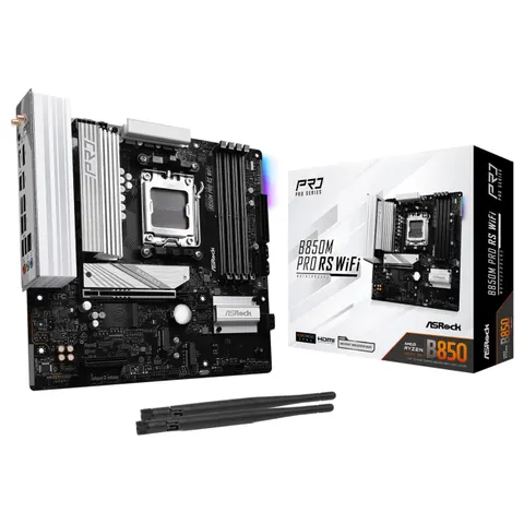 ASRock B850M Pro RS WiFi Mainboard – Schwarz – Bild 1