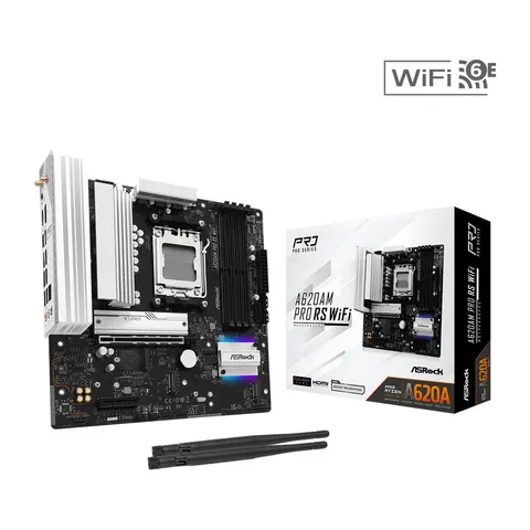 Asrock A620AM Pro RS WiFi AMD A620A Socket AM5 micro ATX – image 1