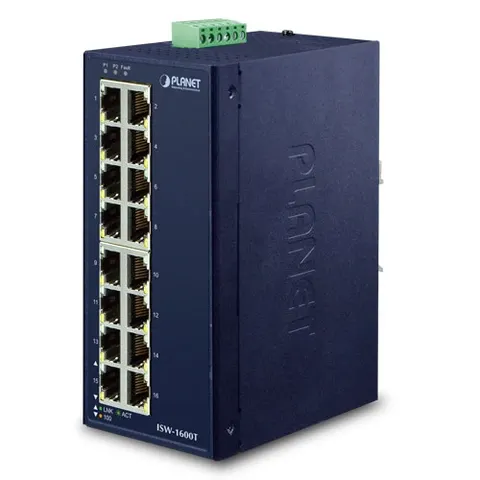 PLANET Industrial 16-Port 10/100/TX Switch – Bild 1