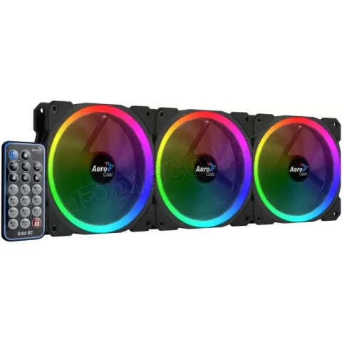 Aerocool Orbit RC ARGB 3 Pack | 120mm Case Fans met Remote Control – afbeelding 1