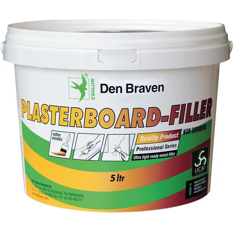 Zwaluw gipsplaatvuller Emmer 5L wit – afbeelding 1