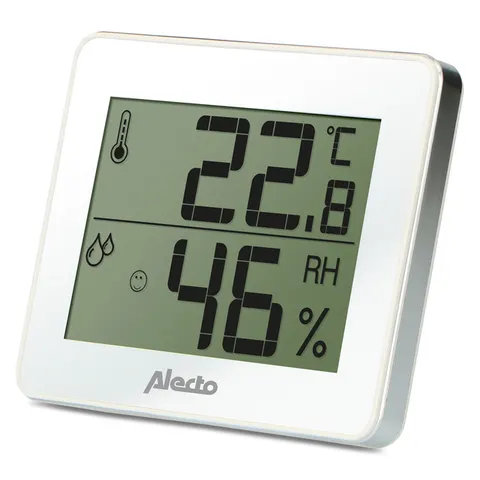 Thermometer hygrometer Alecto WS-55 wit - zilver – afbeelding 1