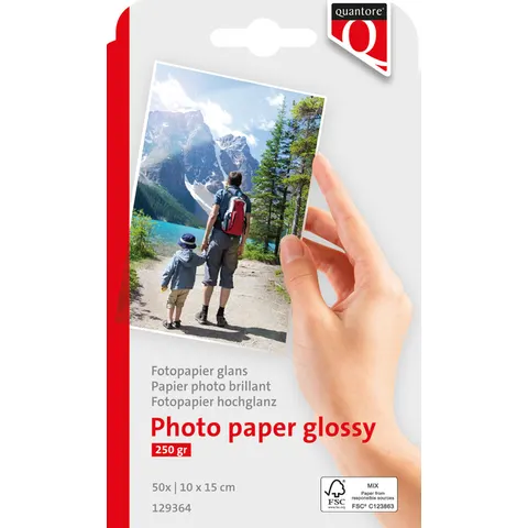 Fotopapier Quantore 10x15cm glans 50 vel 250gr – afbeelding 1