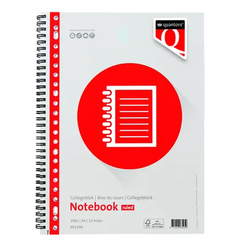 Collegeblok Quantore A4 23-gaats lijn 100vel – afbeelding 1