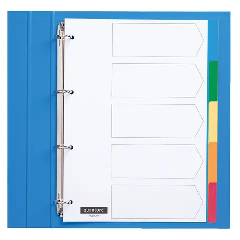 Tabbladen Quantore 4-gaats 5-delig assorti tabs PP – afbeelding 1