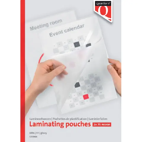 Lamineerhoes Quantore A4 2x75micron 100 stuks – afbeelding 1