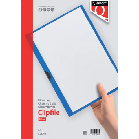 Klemmap Quantore A4 3mm donkerblauw – afbeelding 1
