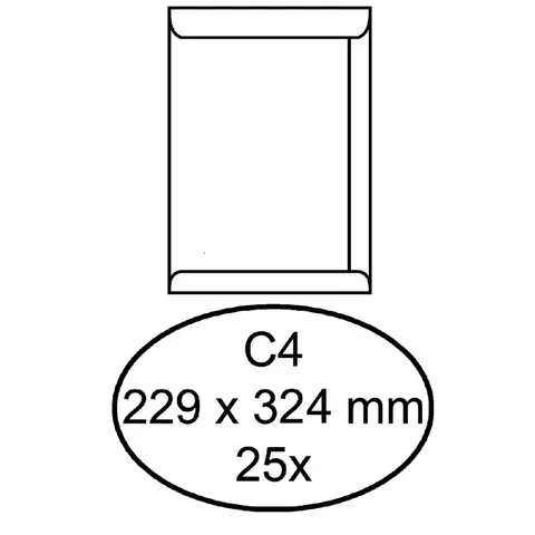 Envelop Quantore akte C4 229x324mm zelfklevend wit 25stuks – afbeelding 1