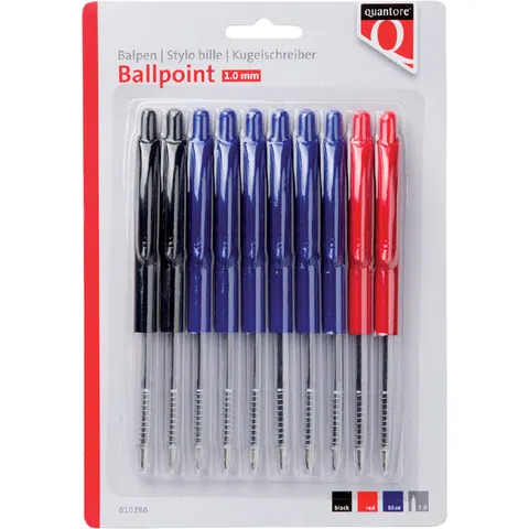 Balpen Quantore drukknop assorti – afbeelding 1