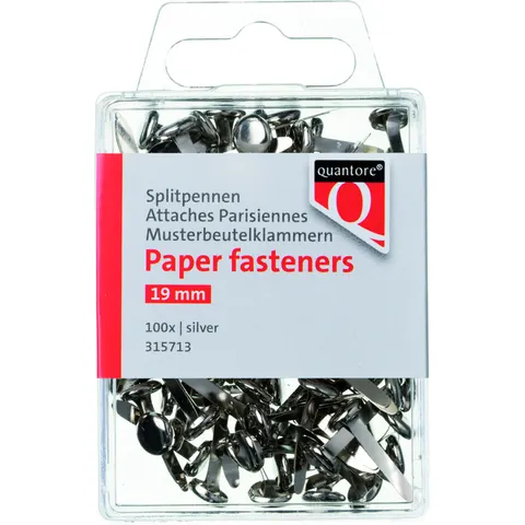 Splitpen Quantore blister 19mm zilver 100 stuks – afbeelding 1