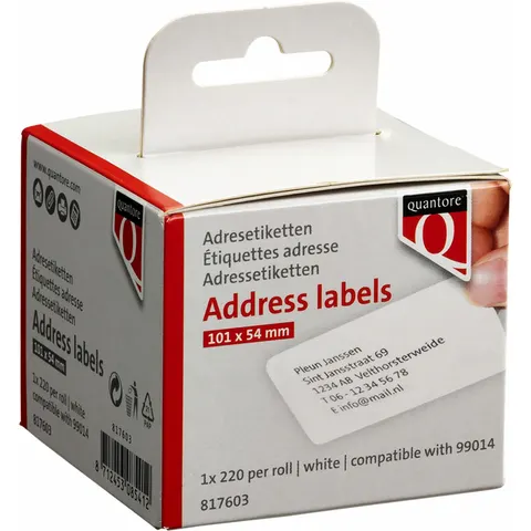 Labeletiket Quantore 99014 54x101mm adres wit – afbeelding 1
