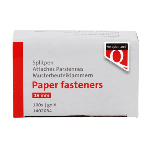 Splitpen Quantore 19mm 100 stuks goud – afbeelding 1