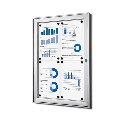 Vitrinebord Quantore luxe 4x A4 zilver – afbeelding 1