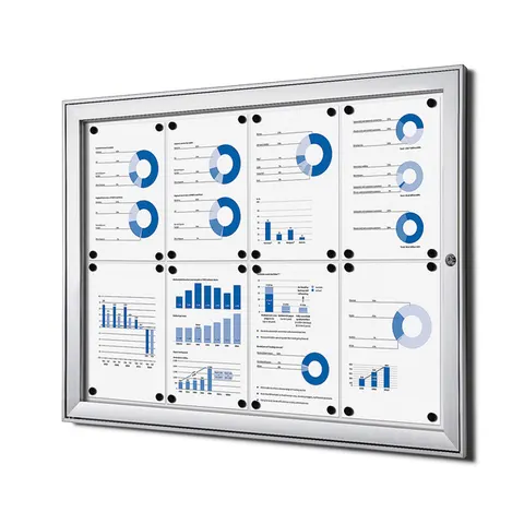 Vitrinebord Quantore luxe 8x A4 zilver – afbeelding 1
