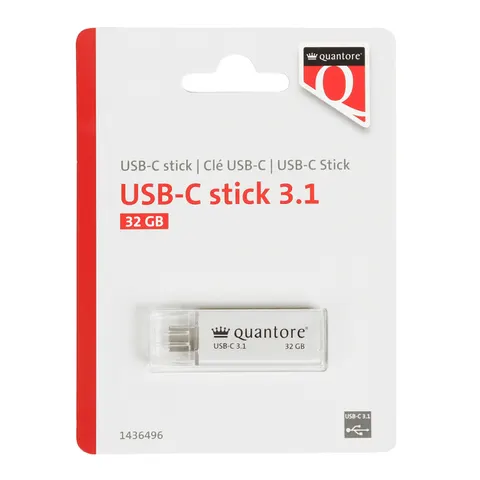Usb stick 3.1 quantore usb-c 32gb zilver – afbeelding 1