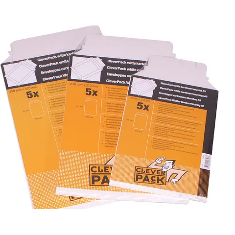 Envelop CleverPack B4 - 250x353Mm karton wit - 5 stuks – afbeelding 1