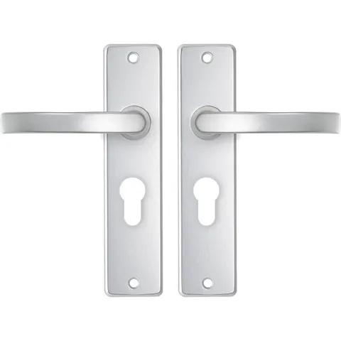 AXA binnendeurbeslag (basic) Edge kruk blok PC55 Aluminium (Set) – afbeelding 1