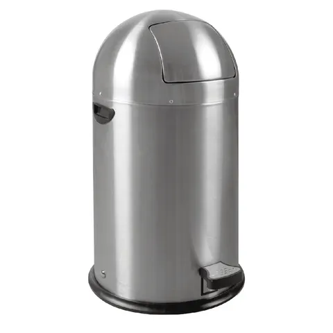 Afvalbak EKO Kickcan 33 liter mat RVS – afbeelding 1