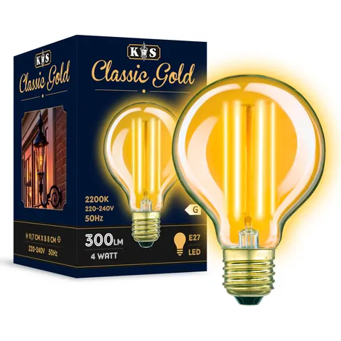 KS Verlichting Classic Gold LED 4W Globe – afbeelding 1