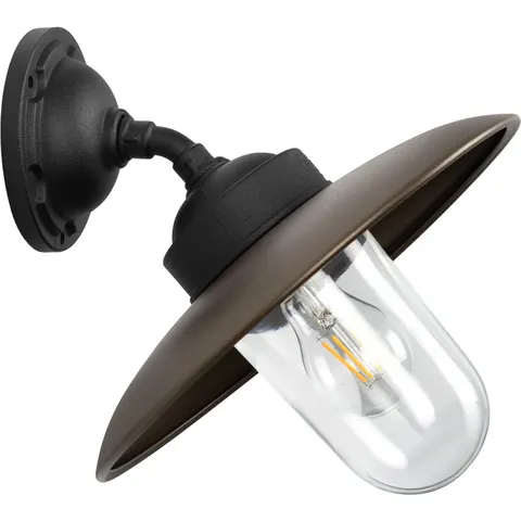 KS Verlichting Solingen Stallamp Schuin Matzwart Brons – afbeelding 1