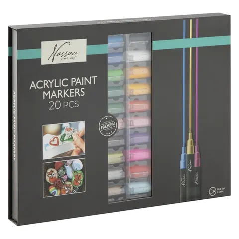 Acrylmarker Nassau set à 20 kleuren – afbeelding 1