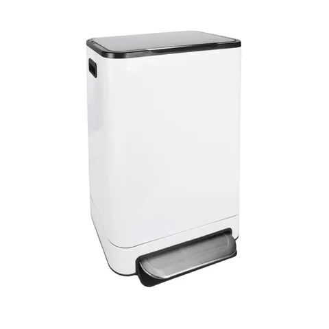 Pedaalemmer Desq 40 liter RVS wit – afbeelding 1