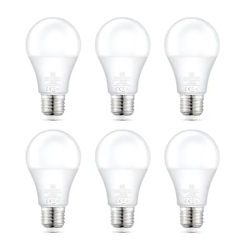 LED A60 E27 9W 806LM Dimbaar Warm WIT (6PCS) – afbeelding 1